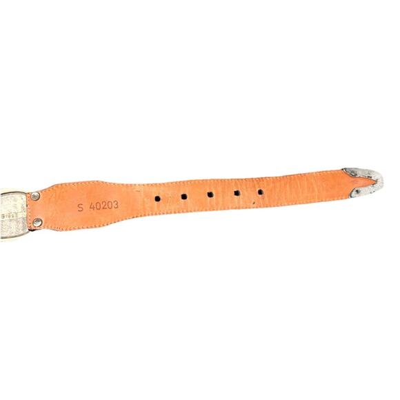 Brighton Silver Plates Design Black Croc Leather Belt Size Small Braided Rope main image 9